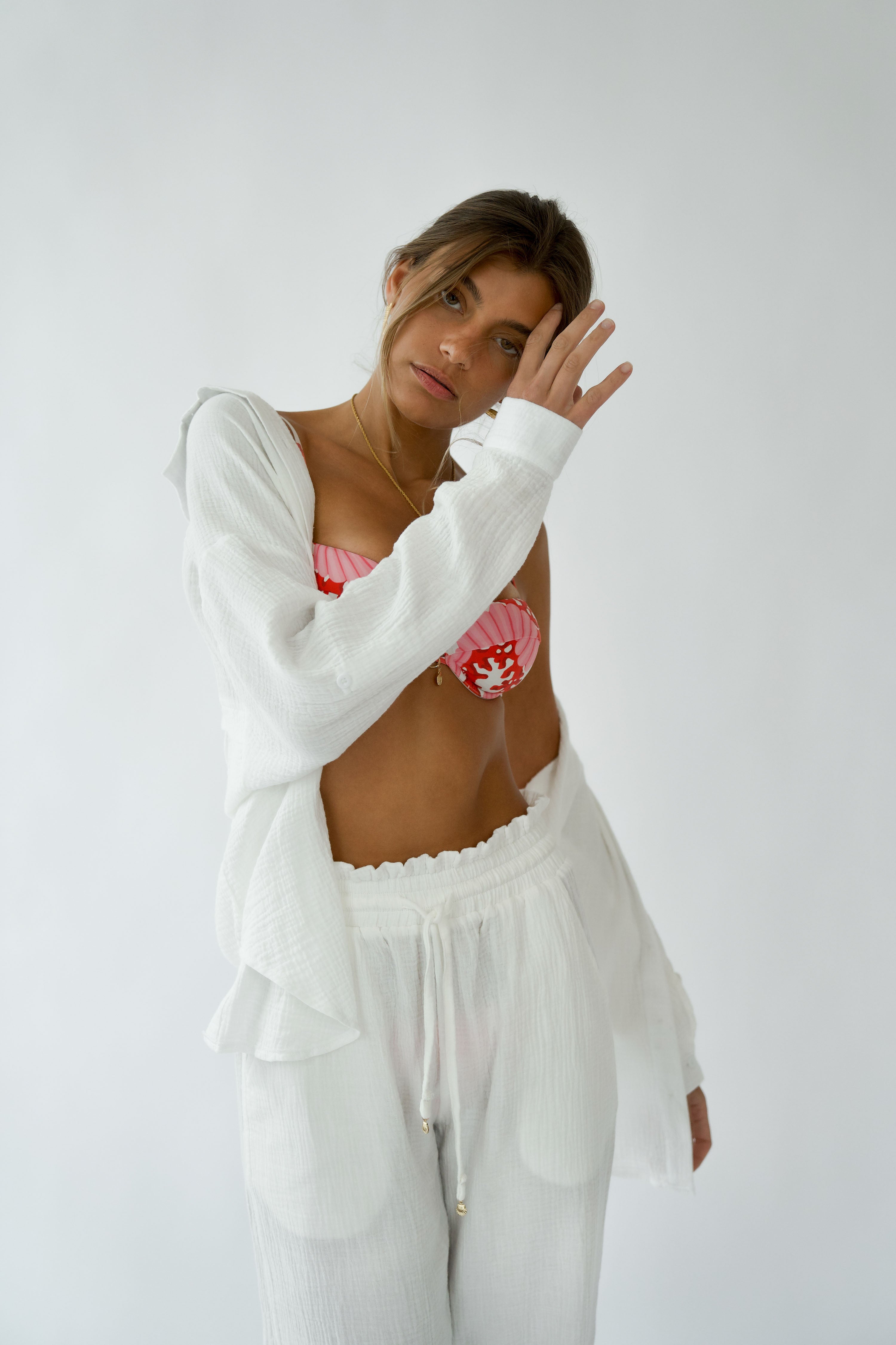 Tuscany Button Up- Ivory Cotton