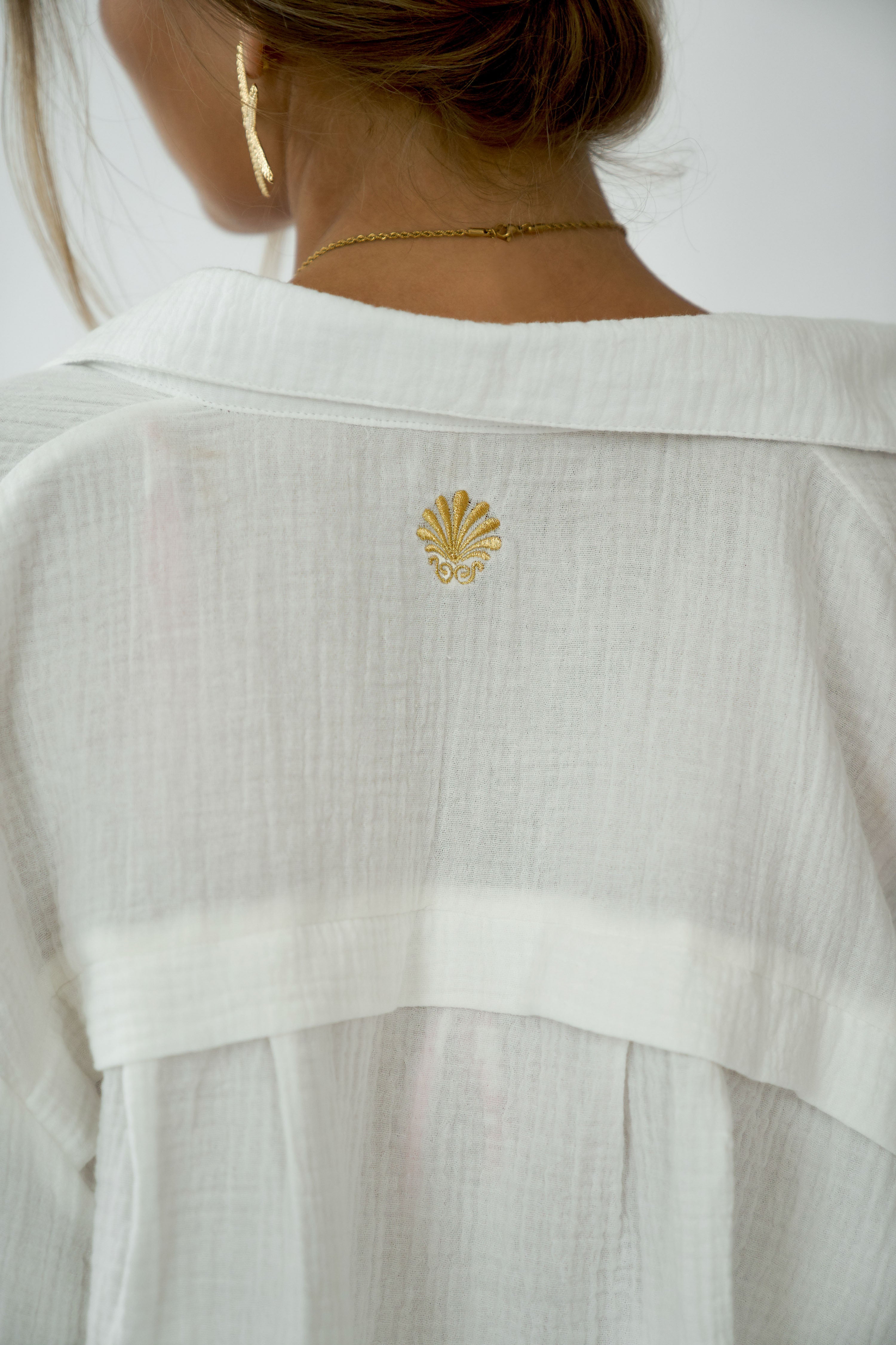 Tuscany Button Up- Ivory Cotton
