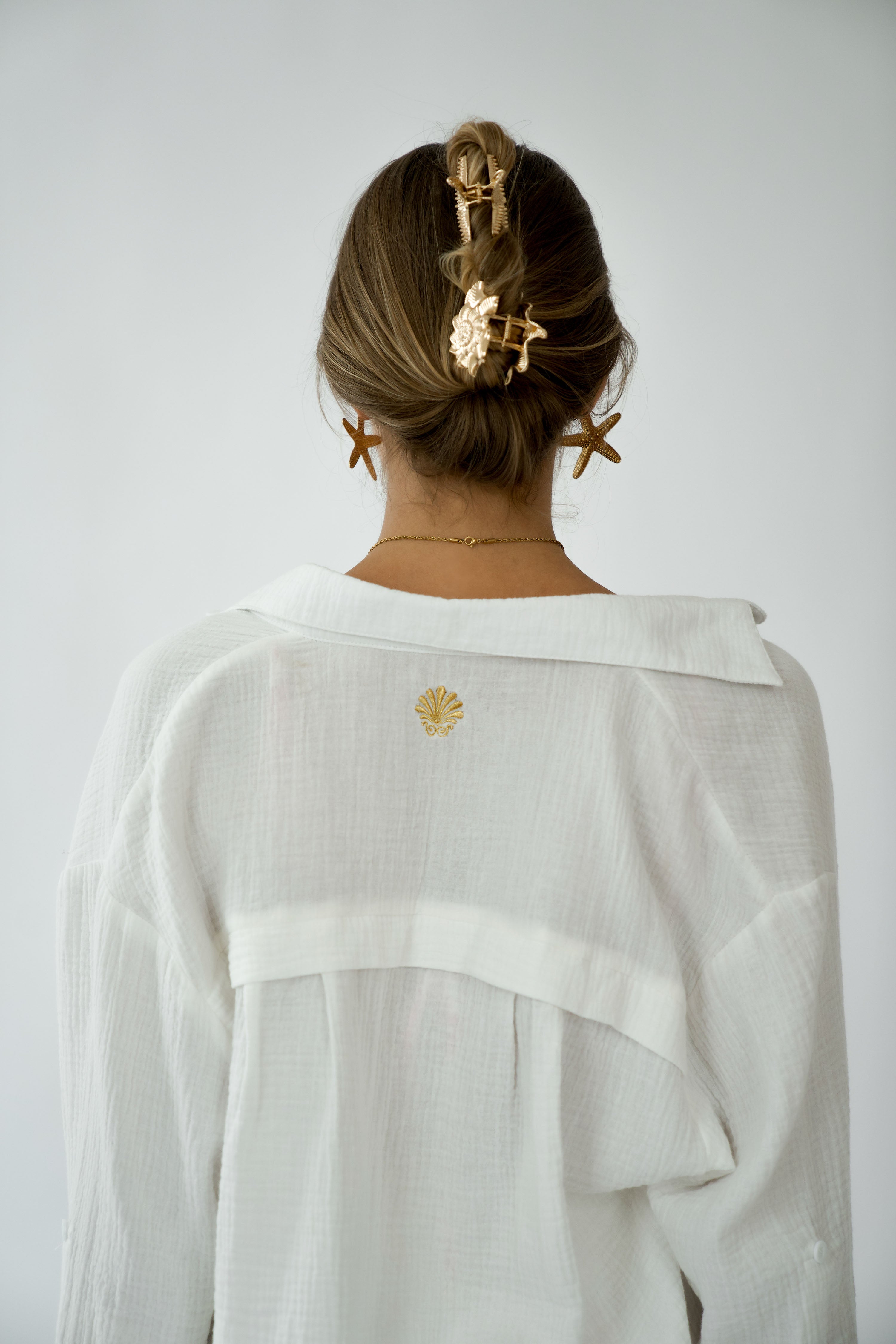 Tuscany Button Up- Ivory Cotton