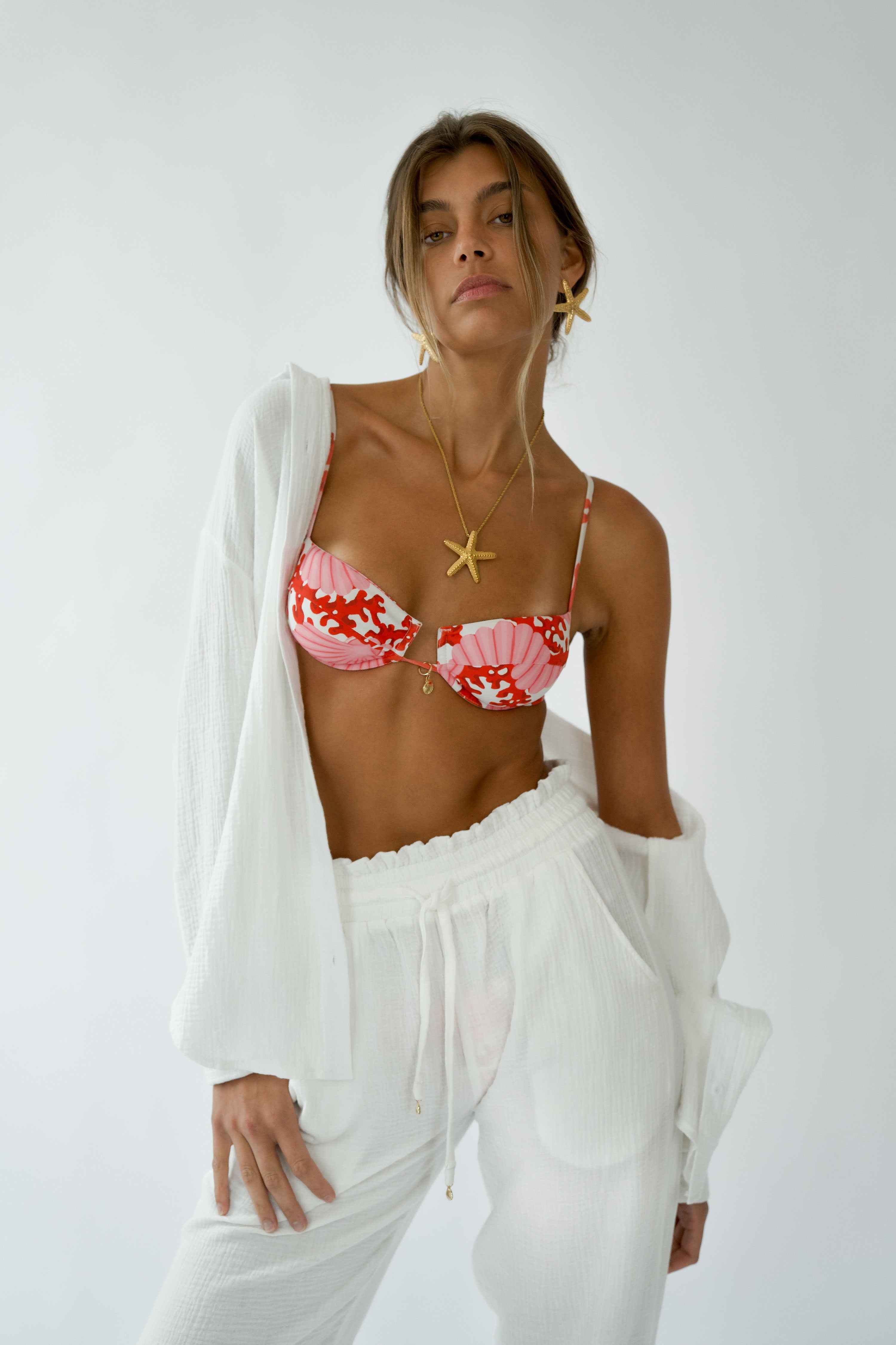Prato Drawstring Pant- Ivory Cotton