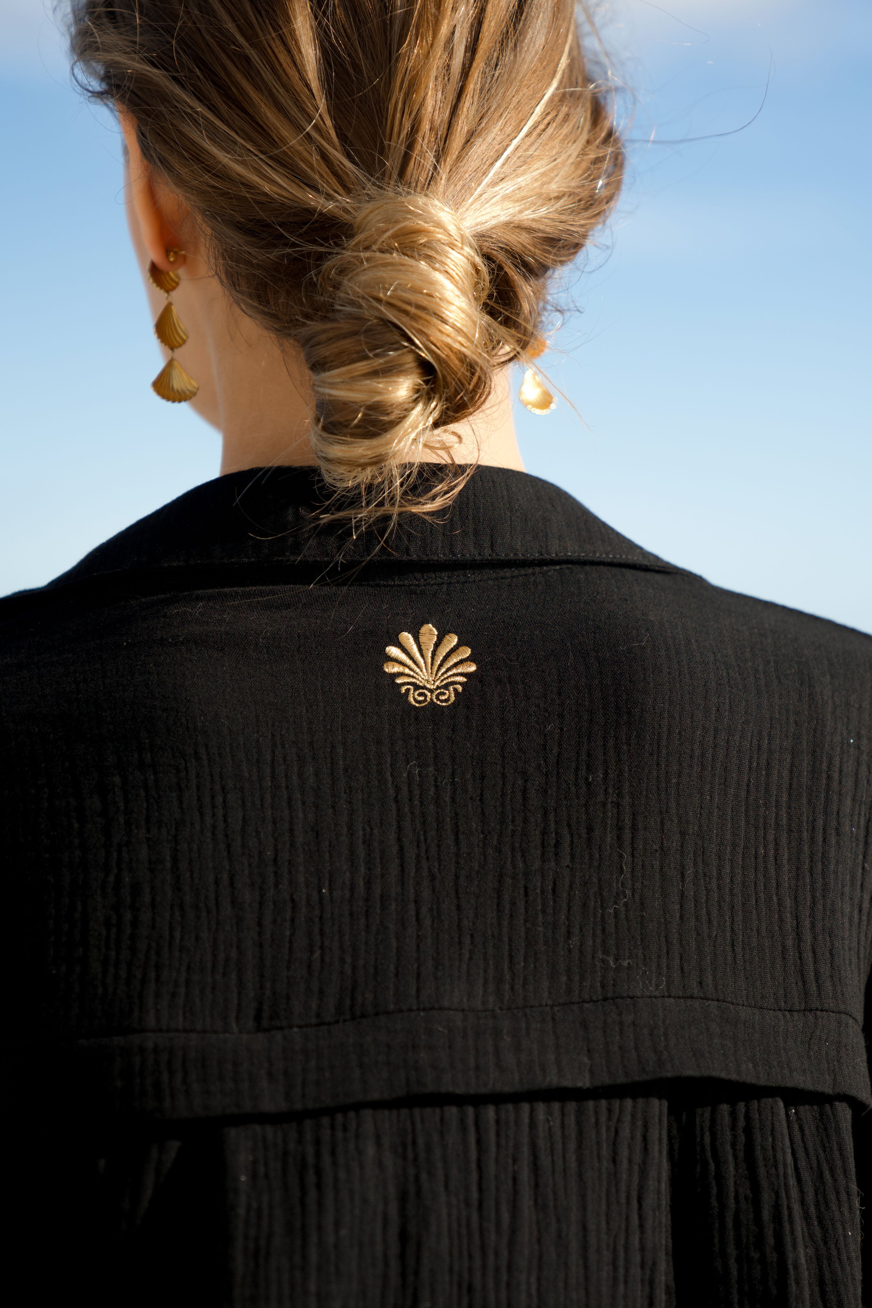 Tuscany Button Up- Midnight Cotton Crinkle